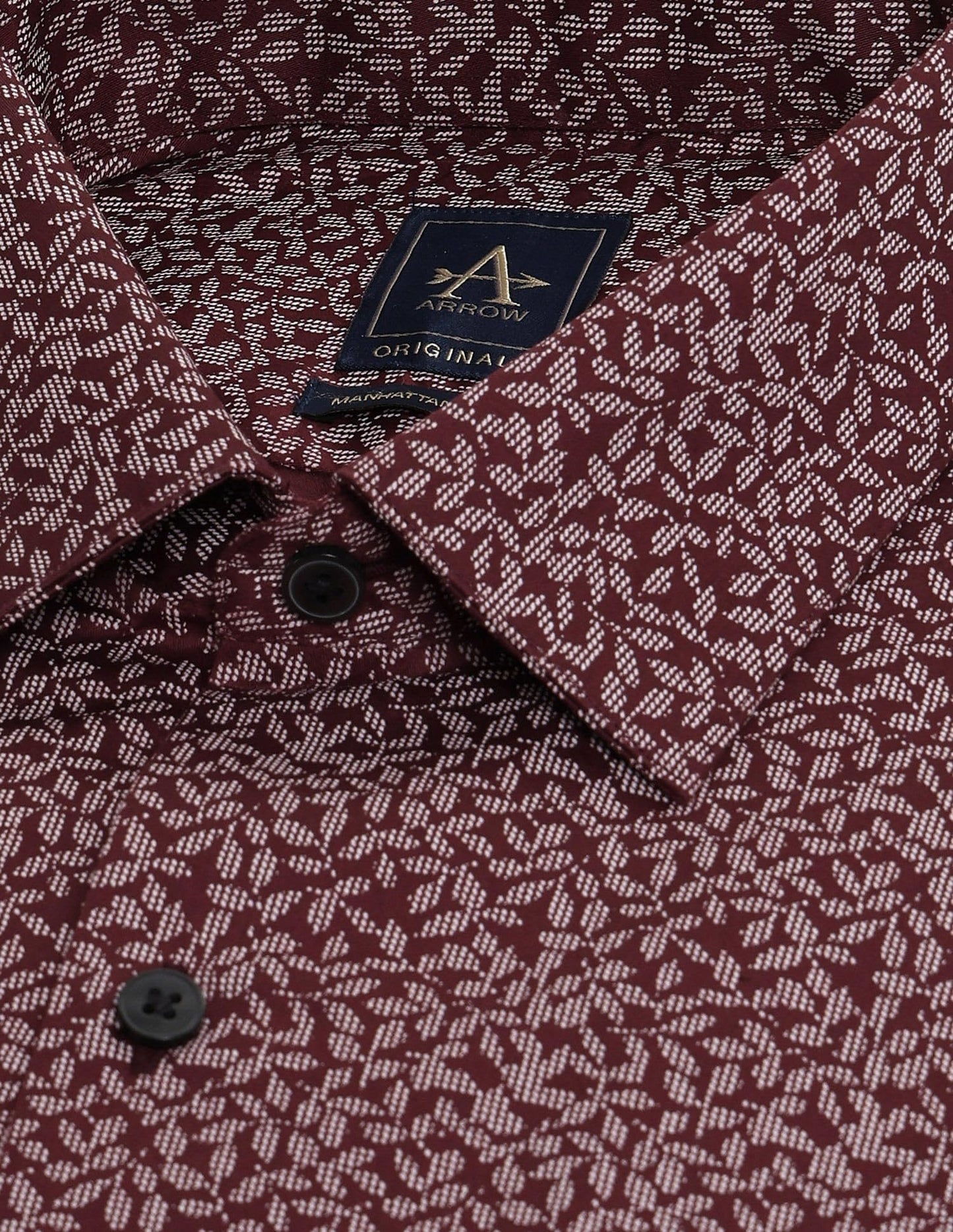 Arrow Men's Slim Fit Shirt (ARAEOSH1720_Maroon