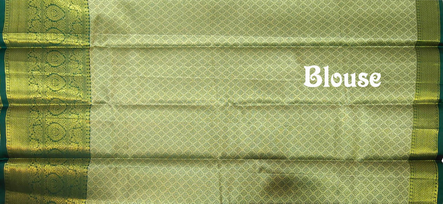 SREE KUMARAN Women's Kanchipuram Silk Pure Pattu Sarees With Blouse (VSK138-2) (VSK188-2)