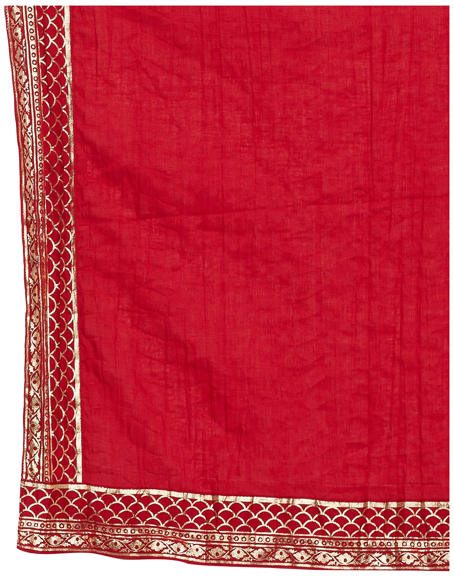 BIBA Women Embroidery Fitted Cotton Blend Salwar Kurta Dupatta(Skd7459E_Red_38)