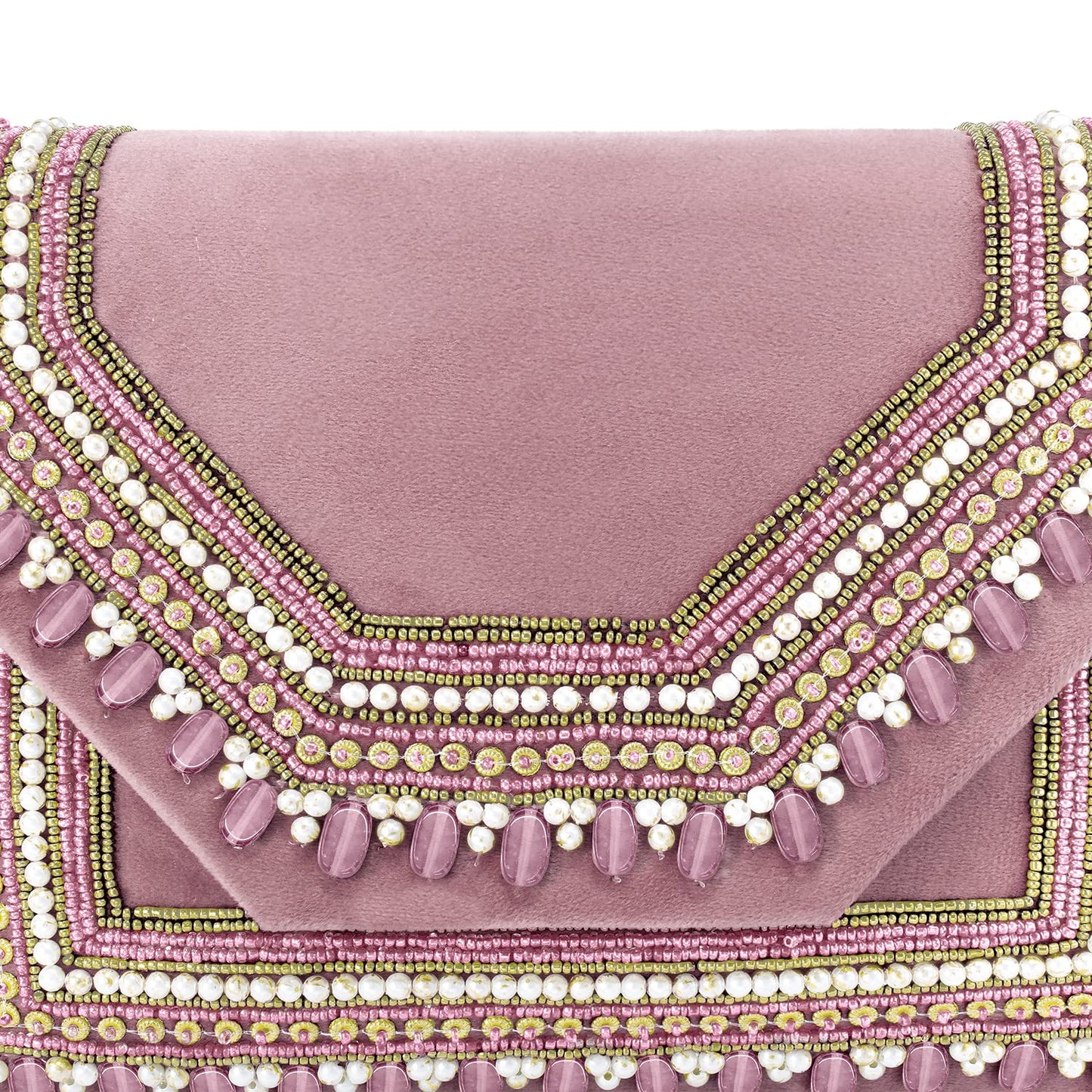 Peora Clutch Women's Purse Bridal Bag For Casual Detachable Strap Evening Sling Bag (Pink)-C58PK