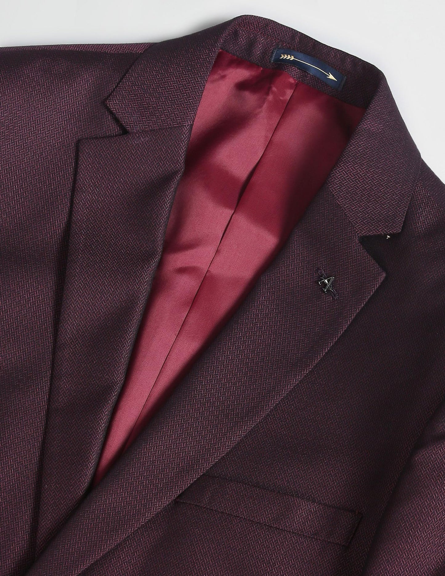 Arrow Men's Polyester Double Breasted Business Suit Pants Set (ARAGSU5600_Maroon