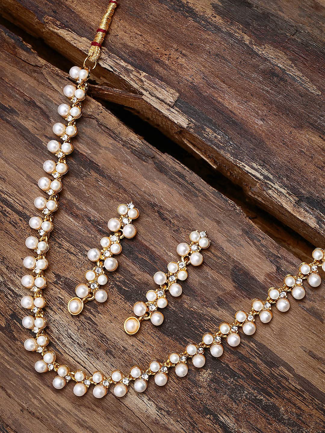 ZAVERI PEARLS Contemporary Look Pearls Choker Jewellery Set For Women-ZPFK9439