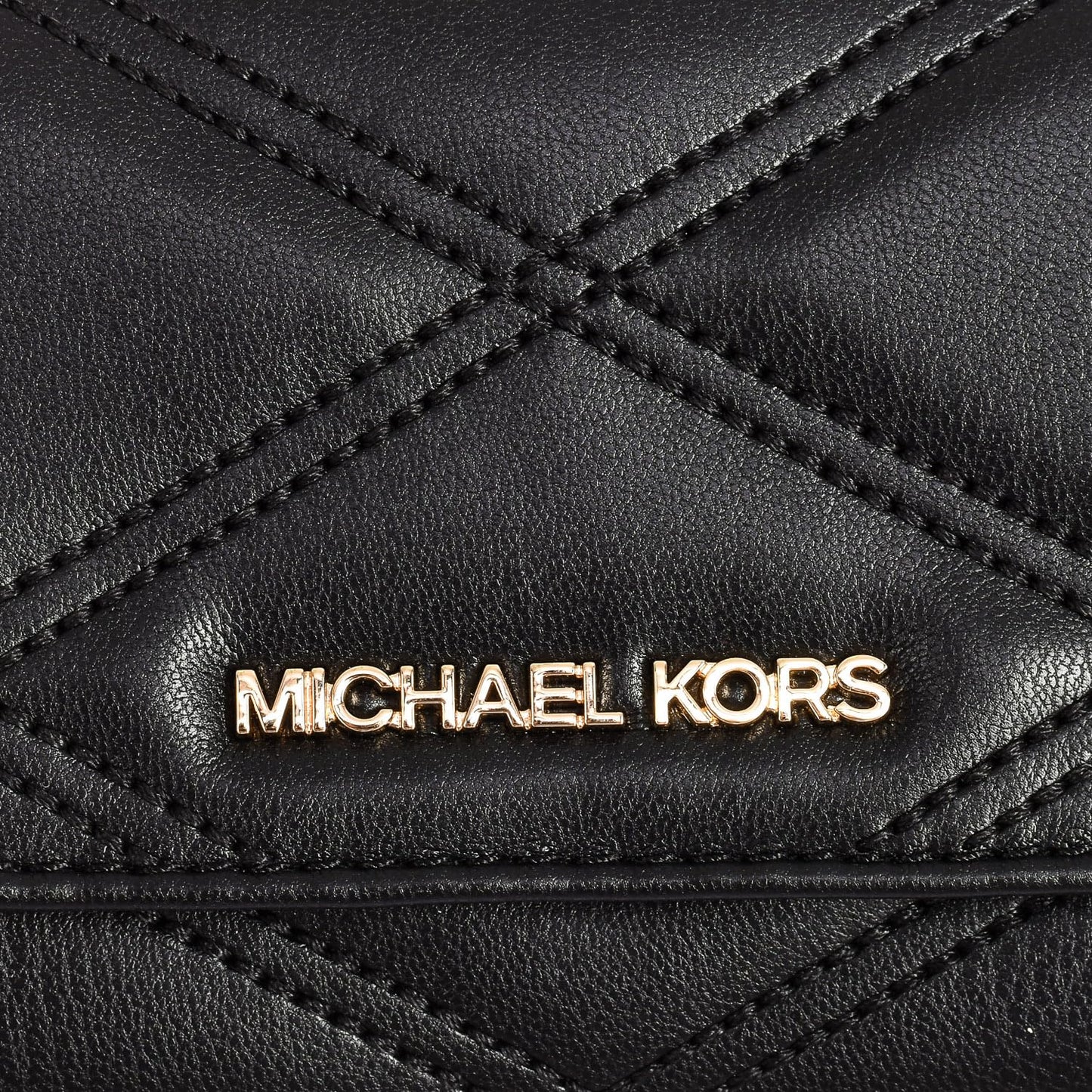 Michael Kors Women Jet Set Travel Large Trifold Wallet Vegan Leather, Black