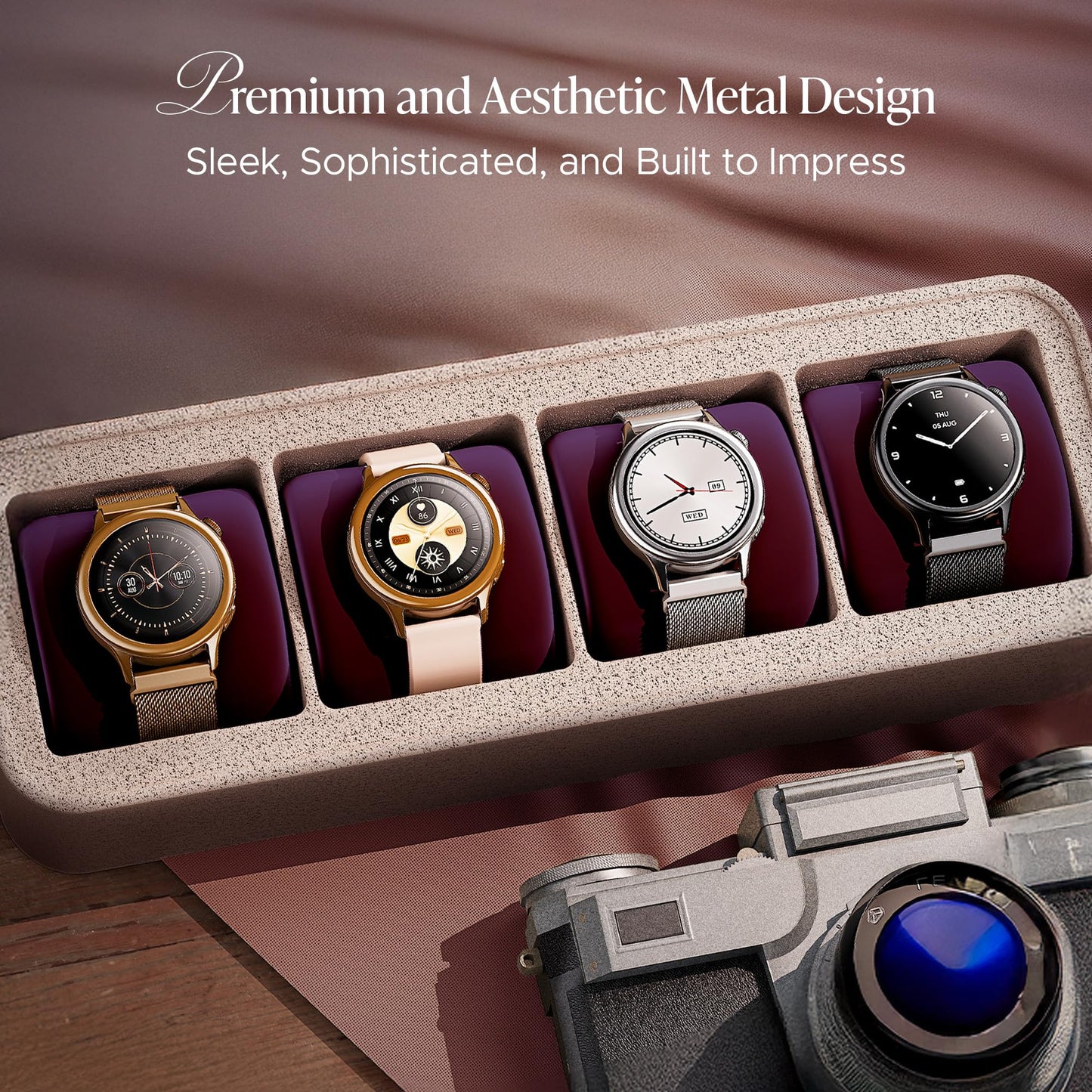 Boat Enigma Daze Women's Luxury Smart Watch w/ 1.3”(3.3cm) Luminous Display, Emergency SOS Live Location Sharing, Functional Crown, Watch Face Studio, QR Tray, BT Calling, HR & SpO2 (Spring Blossom)