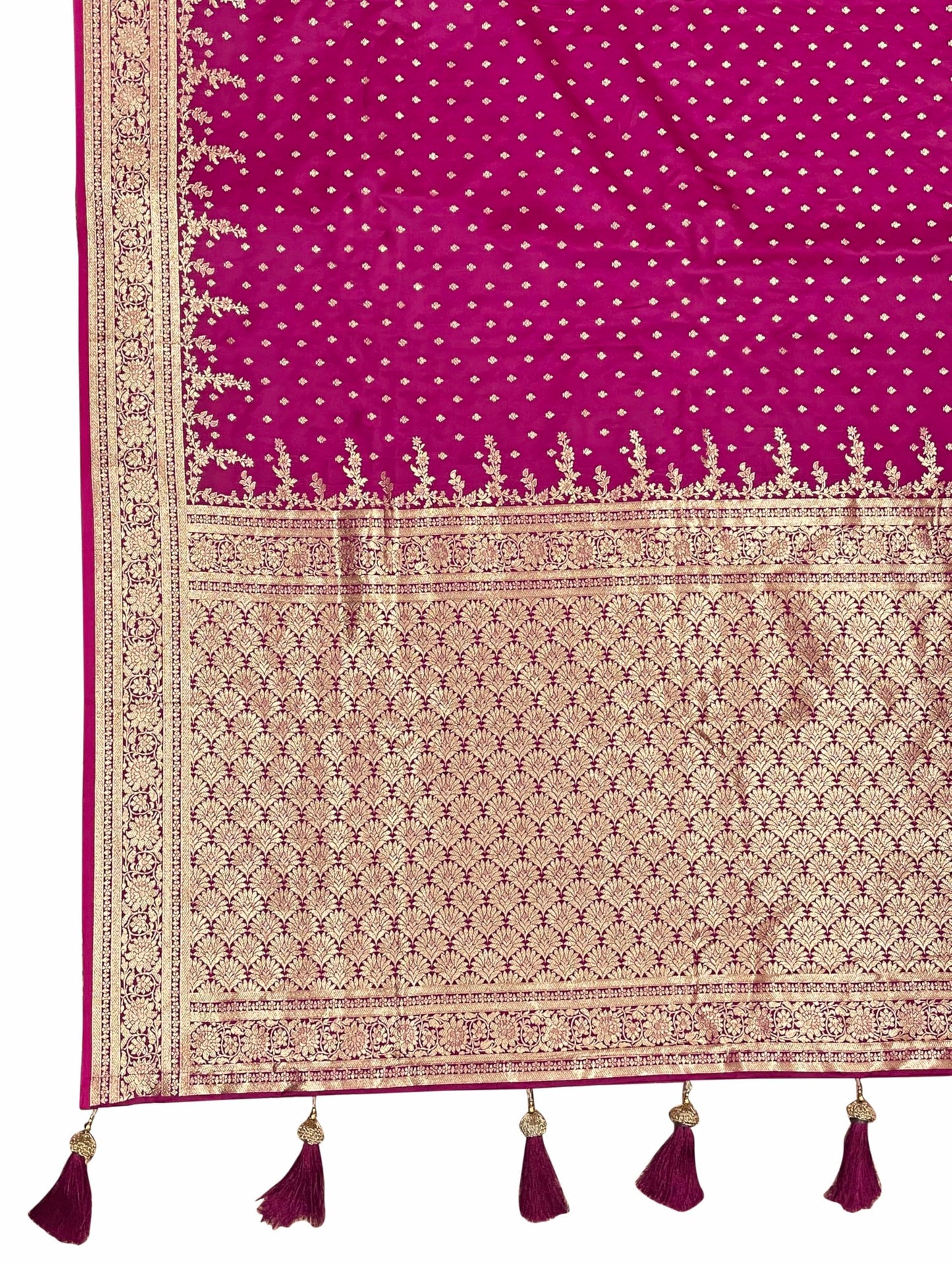 MANOHARI Women's Most Trendy Banarasi Satin Silk Woven Pink Saree With Heavy Jacquard Work Saree With Blouse Piece_MN1994
