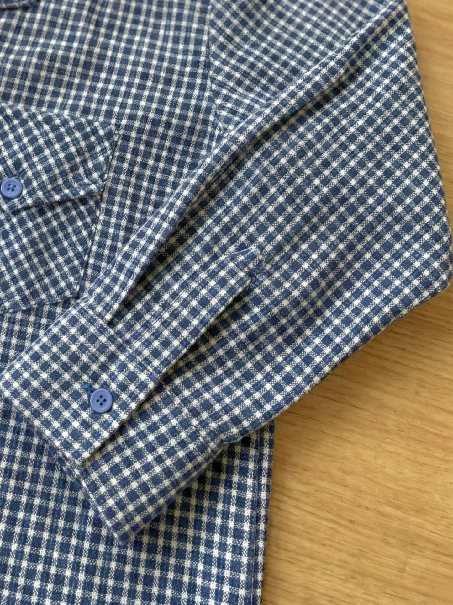 Indietoga Women Plus Size Checks Woven Cotton Wool Blend Winter Wear Shirt (P10001664_Blue Checks_2XL)