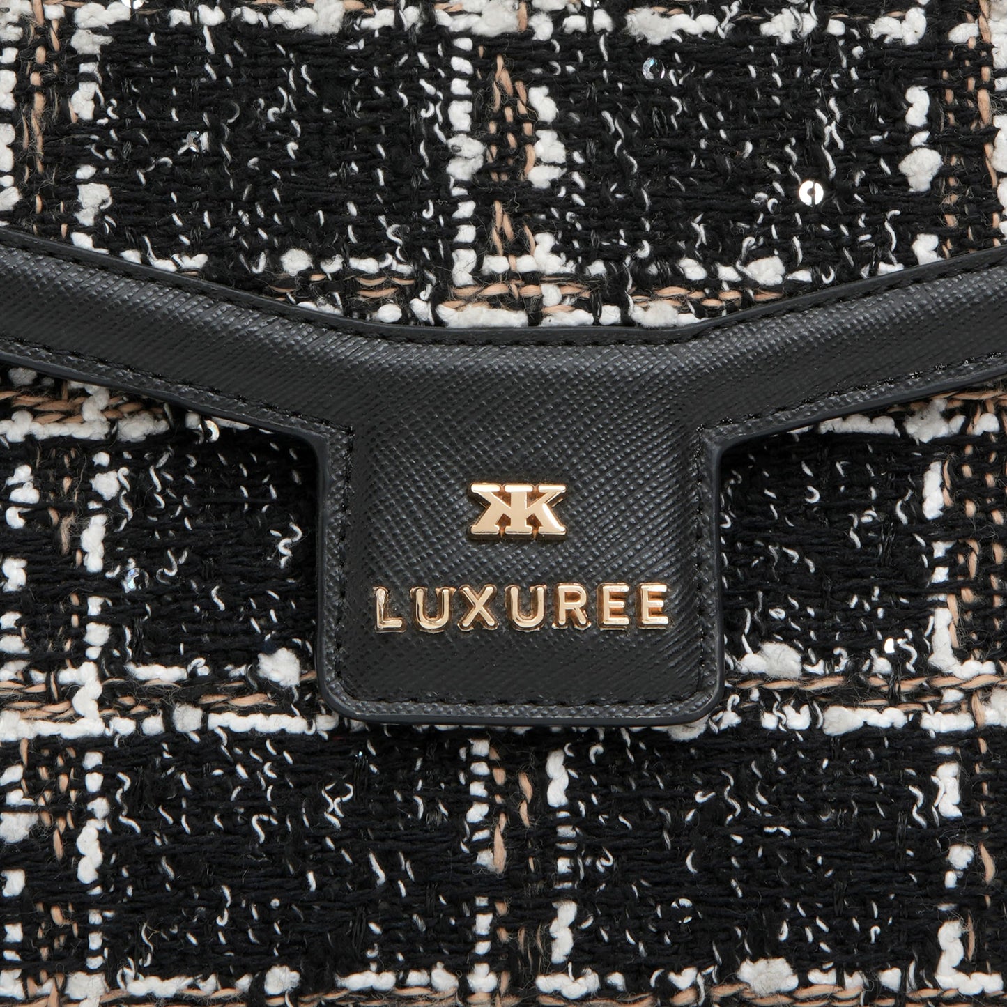 KLEIO Structured Tweed Hand Bag with Top Handle for Women