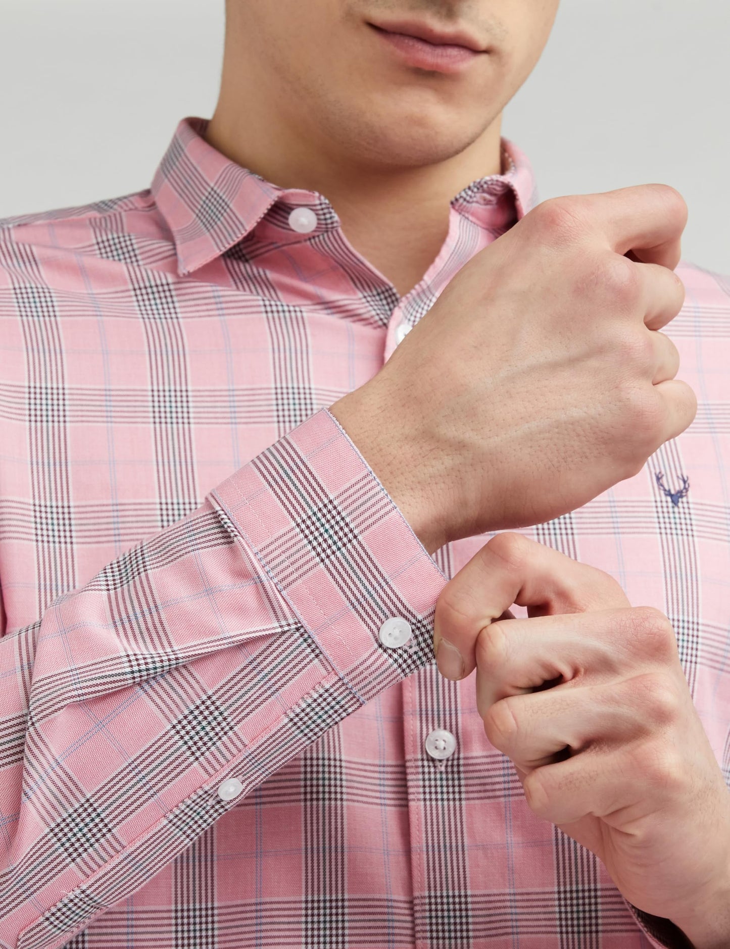 Allen Solly Men's Cotton Slim Fit Shirt (Assfqmobf92900_Pink