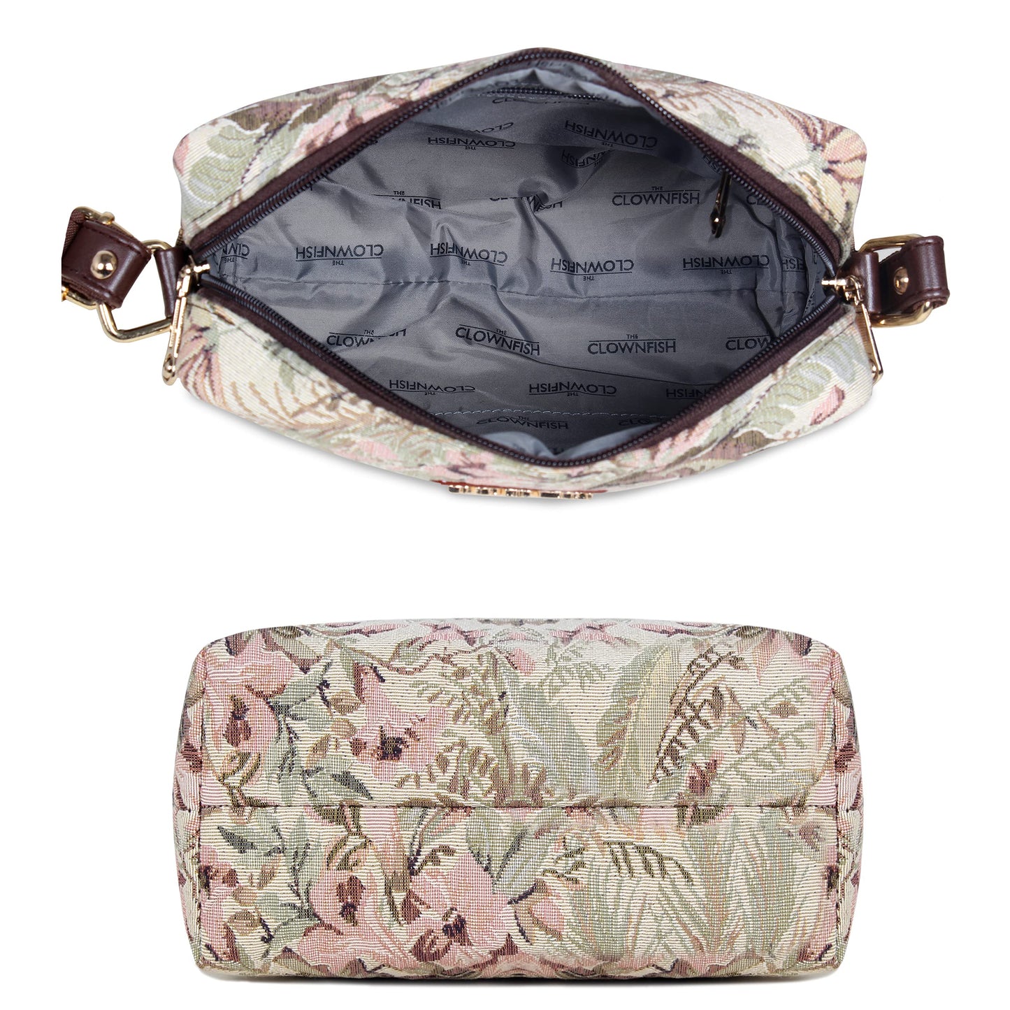 The Clownfish Adelina Series Sling for Women Faux Leather Casual Ladies Single Shoulder Bag for Women Crossbody Bag for College Girls (Beige)