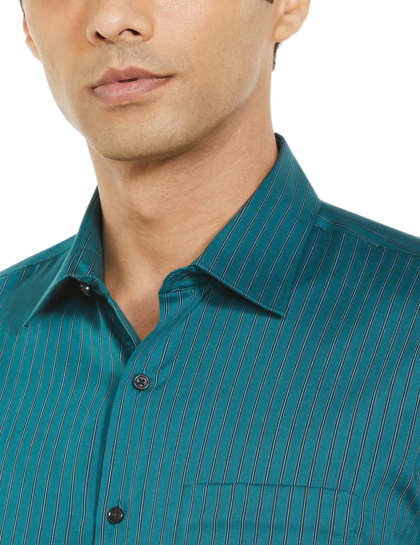 Van Heusen Men's Slim Fit Shirt (VHSFMSLBV74720_Teal