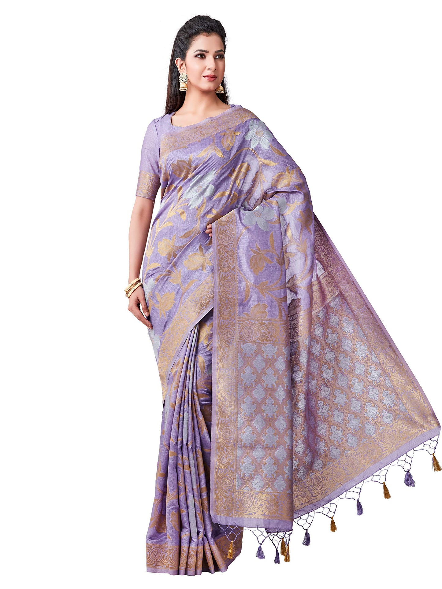 MIMOSA Kanjivaram Style Art silk saree Color: Lavender