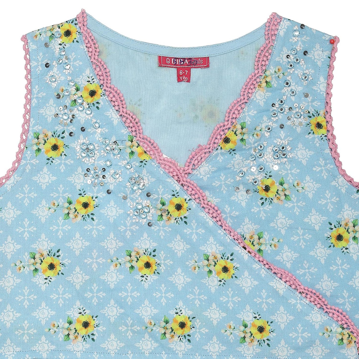 BIBA Girls PRINTED STRAIGHT KID(KWSUMMER ZEST5830_WHITE_9)