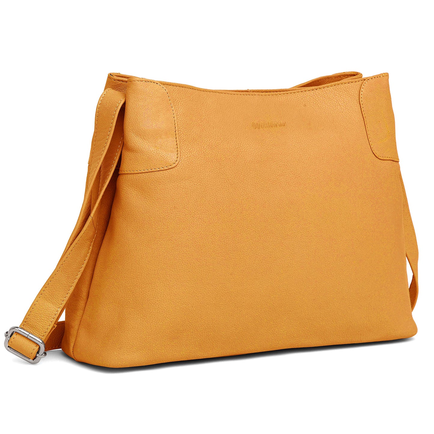 WildHorn® Upper Grain Genuine Leather Ladies Shoulder Bag | Cross-body Bag | Hand Bag with Adjustable Strap for Girls & Women. (YELLOW)