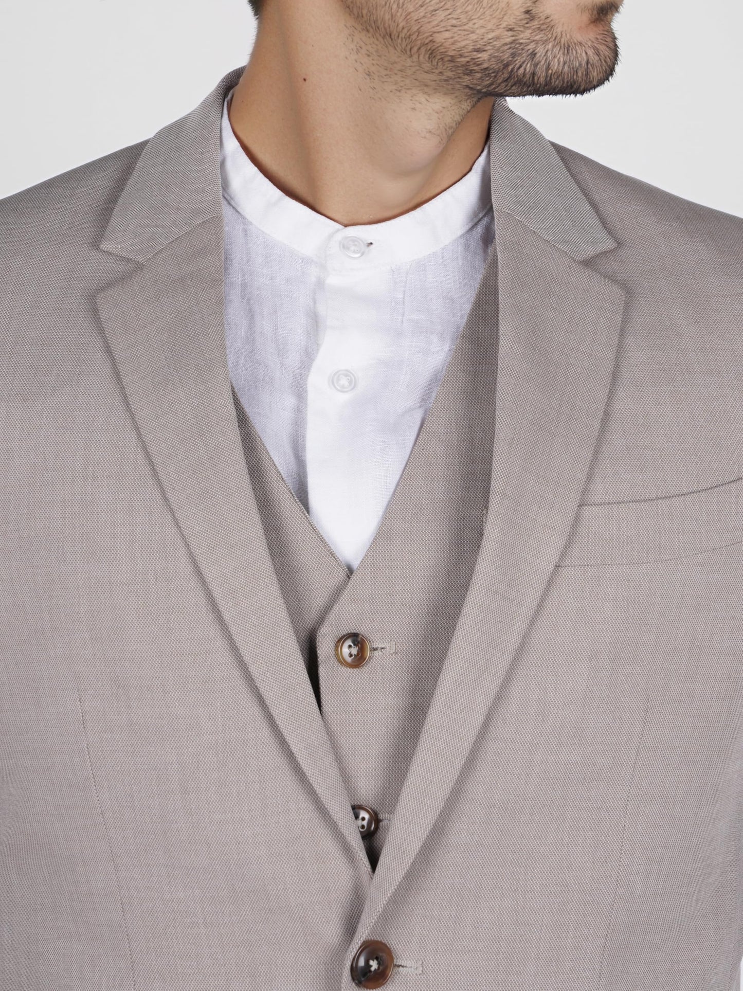 Celio Men Beige Solid Regular Fit Viscose Rayon Formal Blazer (3596656264394, Beige, 40)