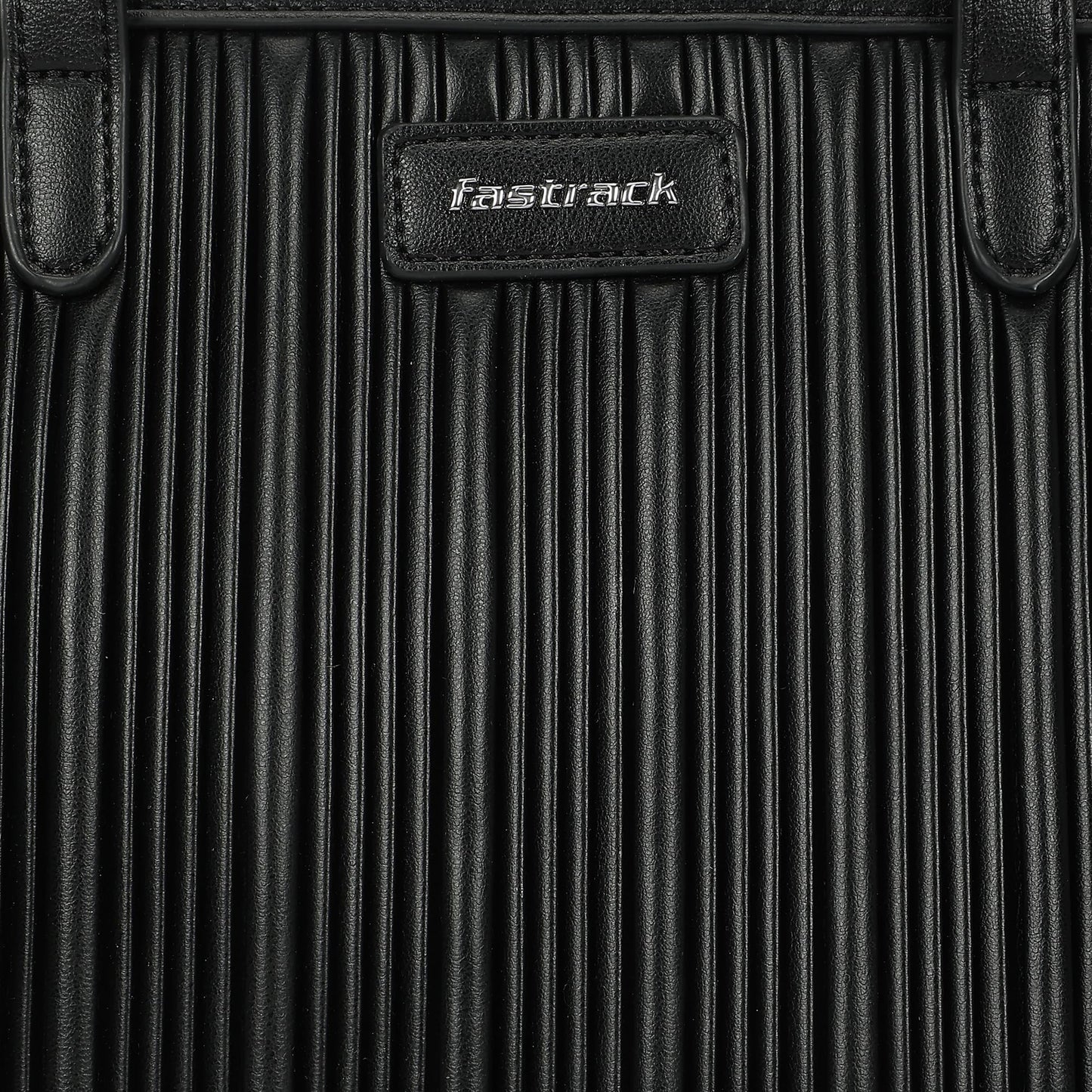 Fastrack BlackGroove Satchel | Women’s Faux-Leather Bucket Bag | Pleated Design, Gunmetal Hardware & Dual Carry Options
