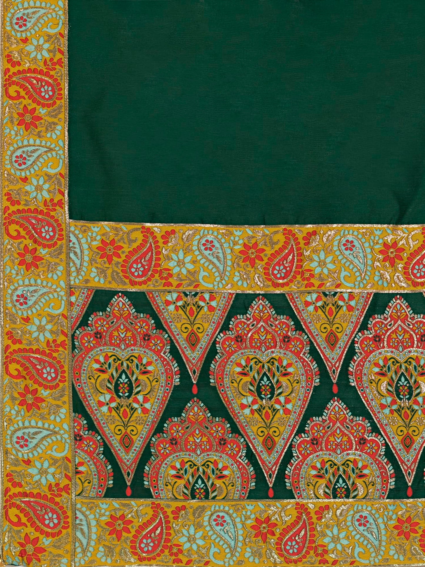 PURVAJA Women's Jacquard Semi-Stitched Lehenga choli (Nisva-D-Green_Free Size)