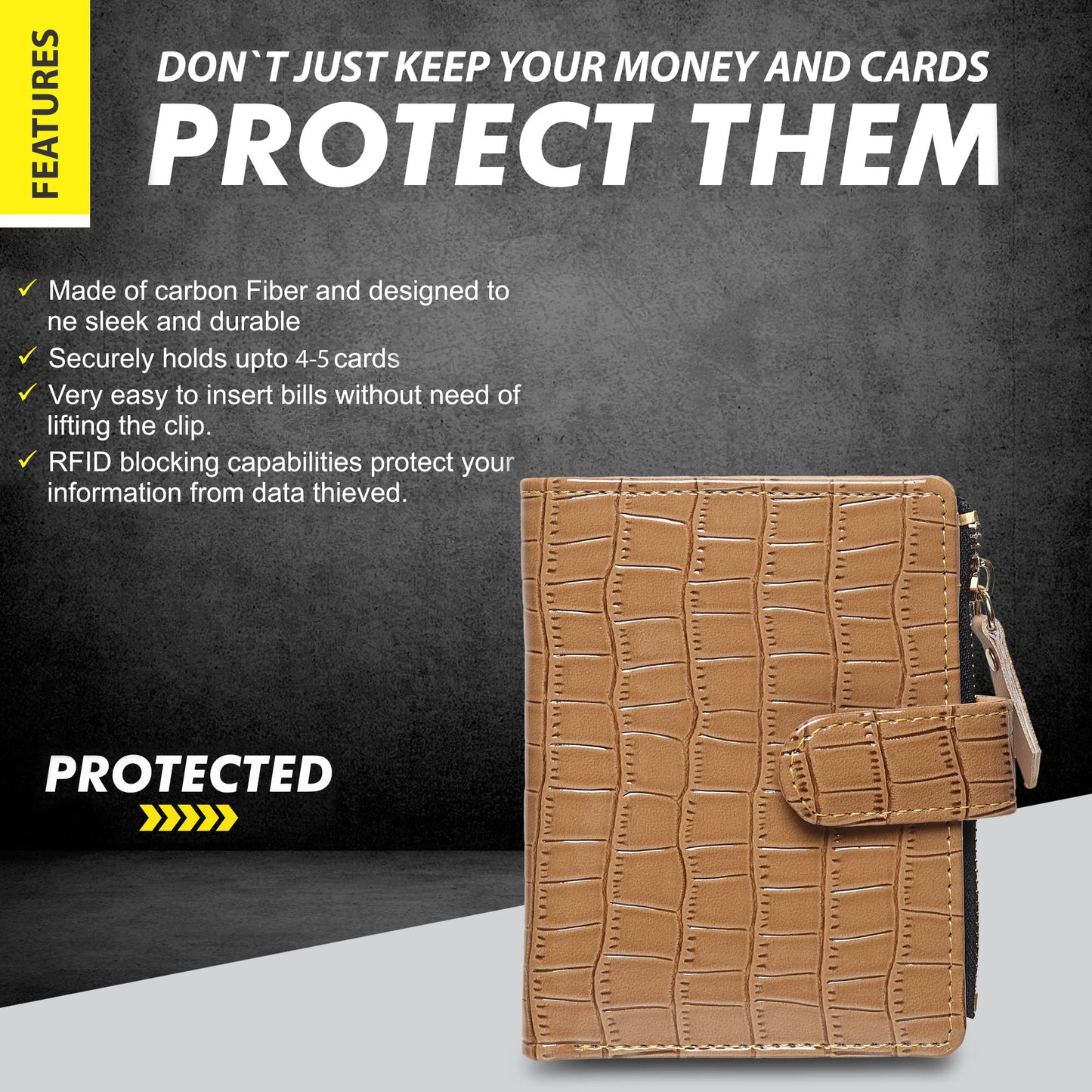 TnW Small Women's Wallet -PU Leather Multi Wallets | Credit Card Holder | Coin Purse Zipper -Small Secure Card Case/Gift Wallet for Women(Beige)