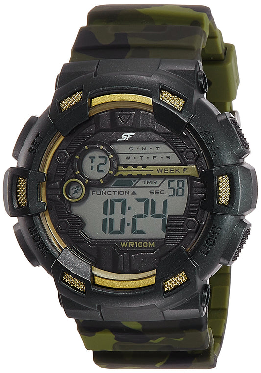 SF Digital Dial Plastic Strap Watch for Men-NP77053PP02
