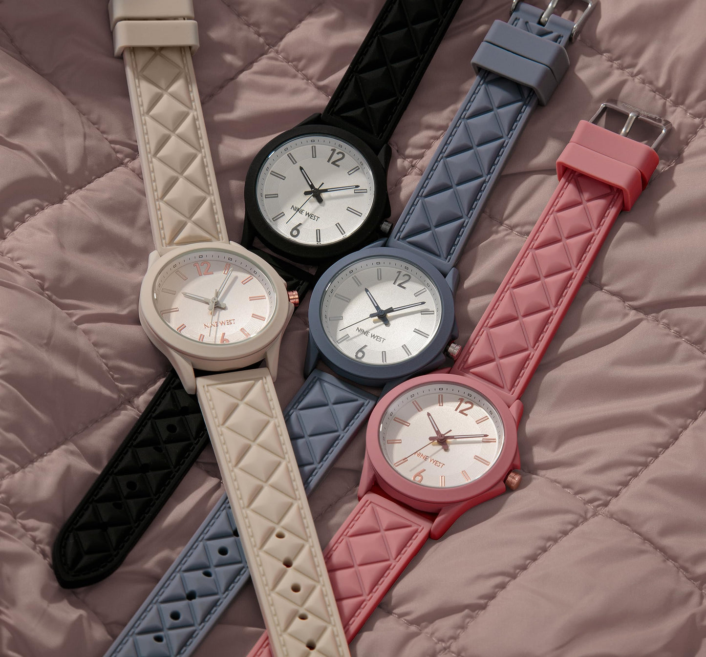 Nine West Women's Patterned Silicone Strap Watch