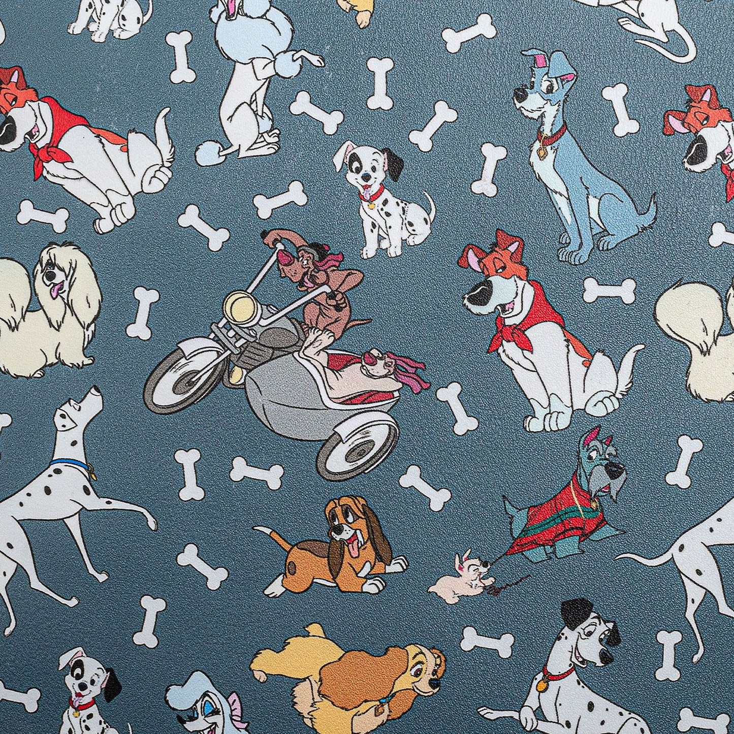 Loungefly Disney Dogs Mini-Backpack Handbag All Over Print Lady Tramp Dalmatians, Grey, Mini