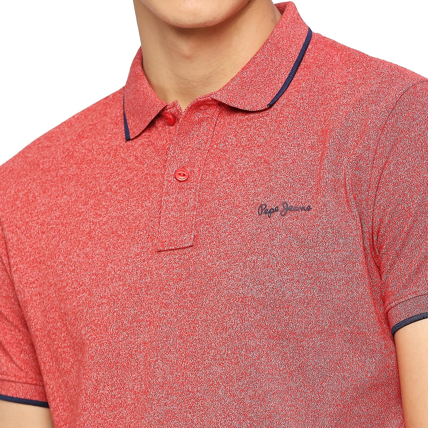 Pepe Jeans Men's Solid Regular Fit T-Shirt (PM542093_Dark RED