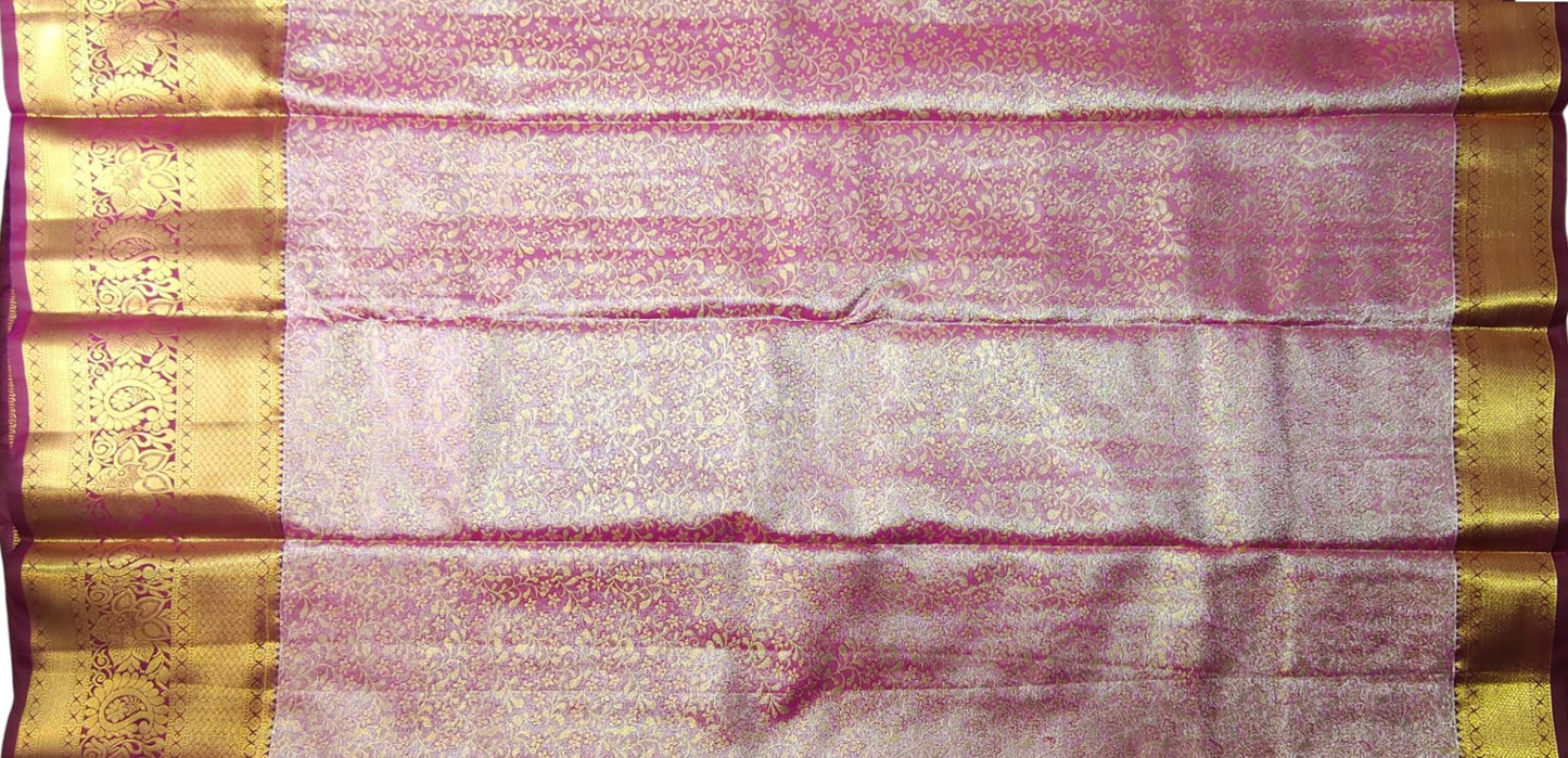 VFCollections Women's Kanchipuram Silk Pure Pattu Sarees With Blouse (VFC658-1) (VFC666-2)