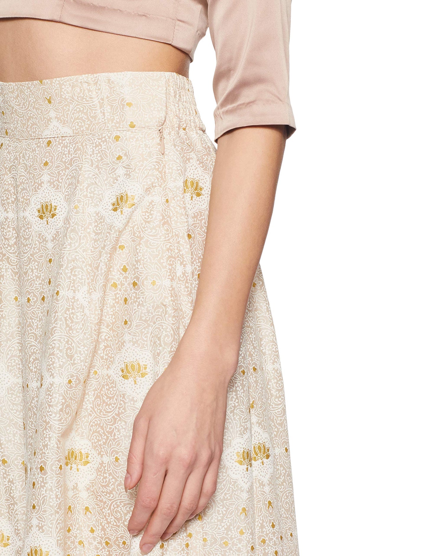 W for Women Rayon Full Skirt Off-White