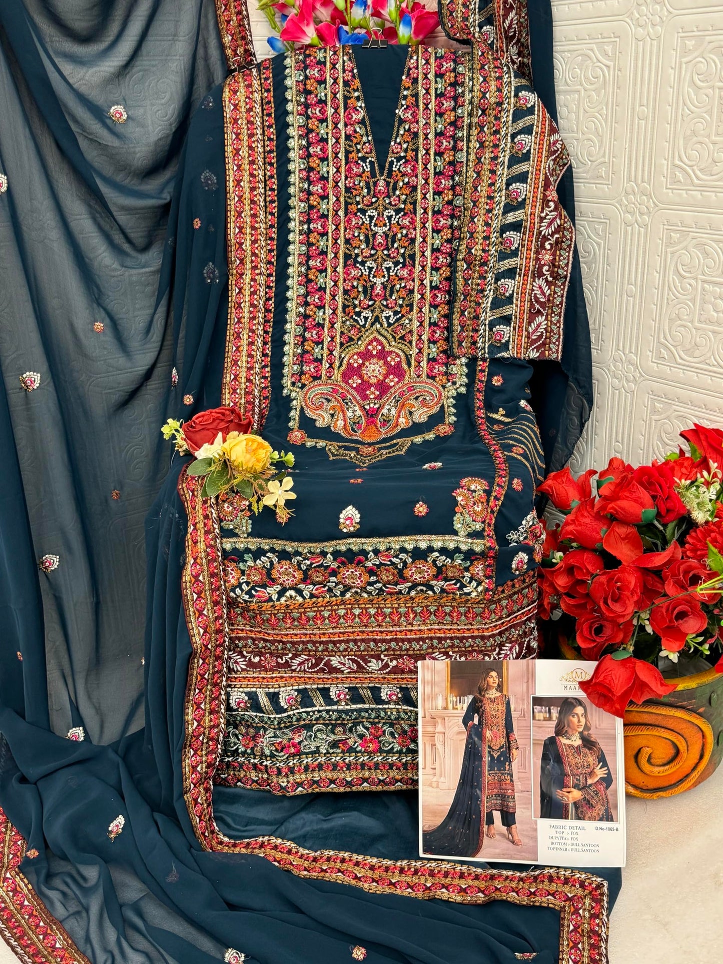 RUDRAPRAYAG Chinon and santoon floor length sharara for women | gown for women semi-stitched | anarkali Shrara dress | gown in Clothing & Accessories