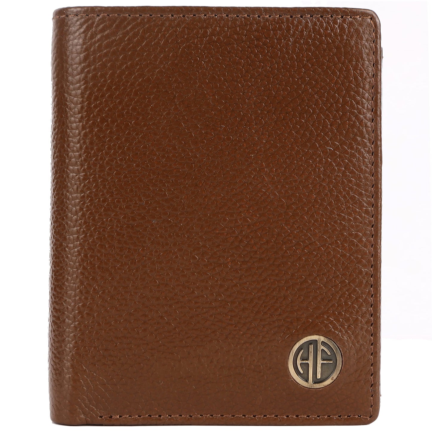 HAMMONDS FLYCATCHER Genuine Leather Wallet for Men, RFID Protected Leather Purse for Men, Money Purse for Men, Bi-Fold Wallet, 4 Card Slots, 3 ID Slots, Coin Pocket, Metal Snap Button - Brushwood