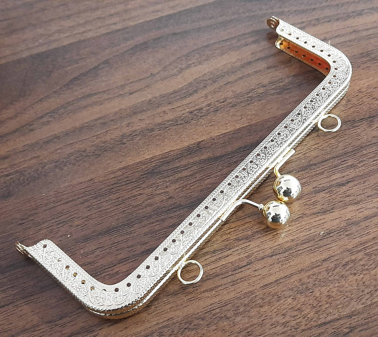 Tia Purse, Clutch Bag Making Metal Frames, Heavy Quality and Premium Finish (Golden Premium Frame -Rectangle-7Inch-4Pc)