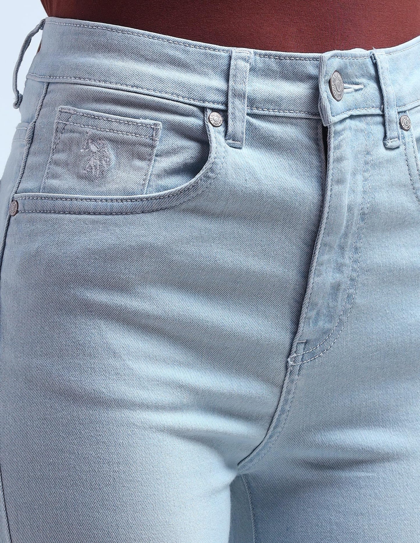 U.S. POLO ASSN. High Rise Flare Fit Jeans (UWAW24JEN184_Blue_28)