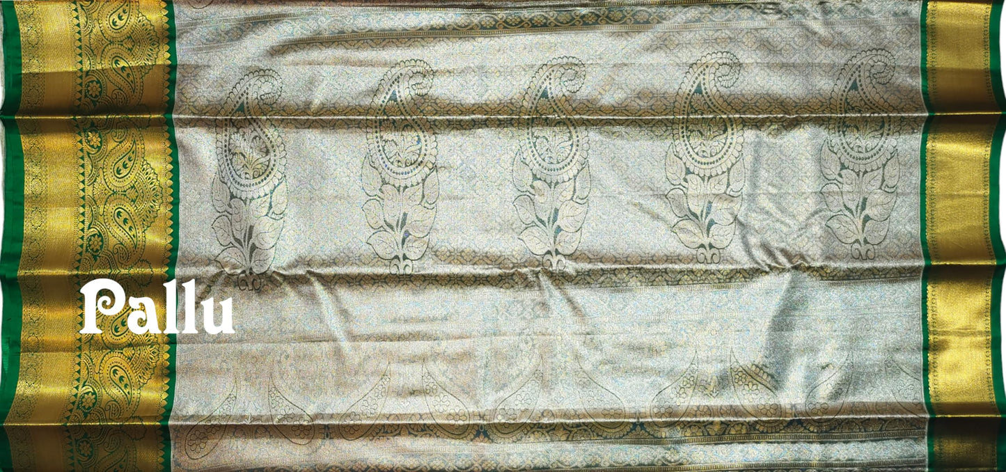 VFCollections Women Kanchipuram Soft Silk Pure Pattu Sarees With Blouse, Pink