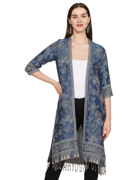 BIBA WOMEN YARNDYED MIX AND MATCH(WINTER W18496_INDIGO_L-XL)