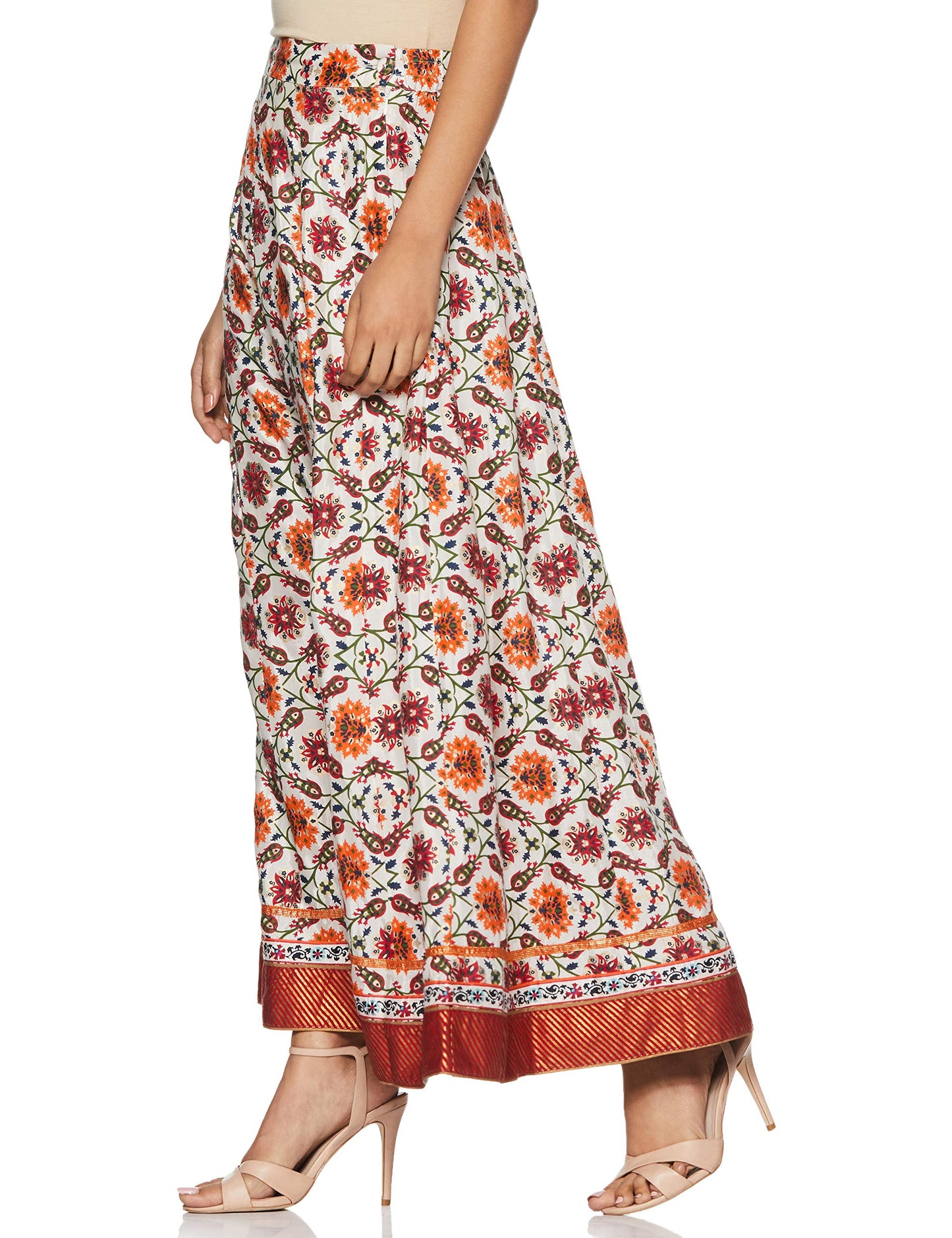 W for Woman Synthetic Full Skirt Off White