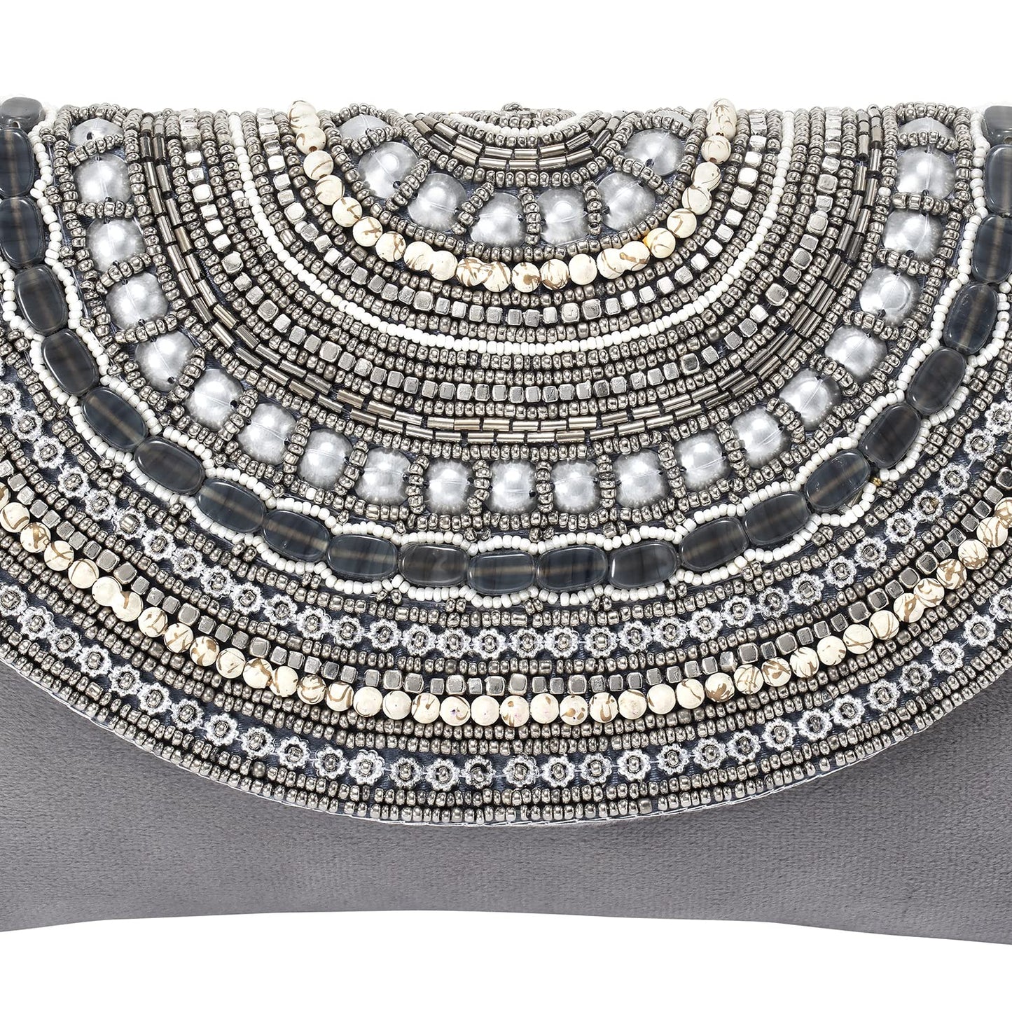 Peora Clutch Purses for Women Wedding Handmade Evening Handbags Party Bridal Clutch (C12GRY) Grey