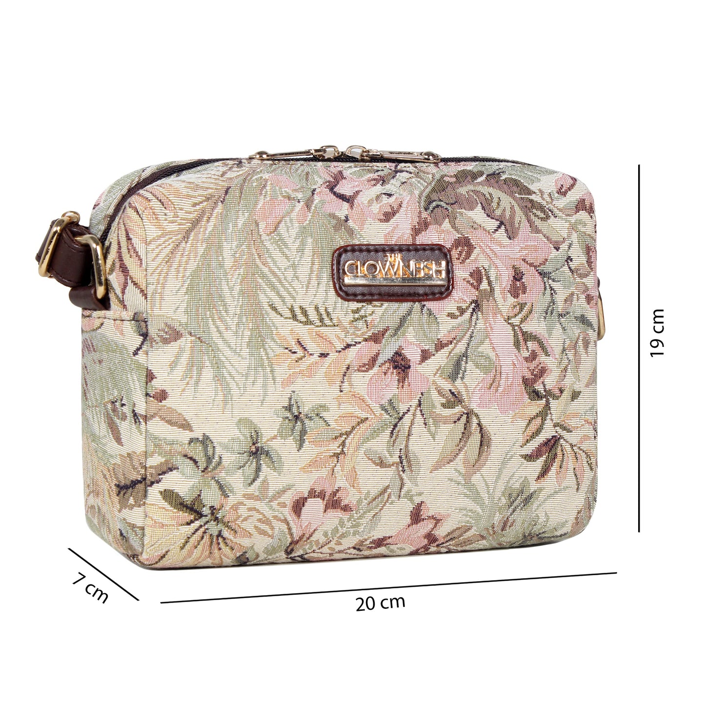 The Clownfish Adelina Series Sling for Women Faux Leather Casual Ladies Single Shoulder Bag for Women Crossbody Bag for College Girls (Beige)