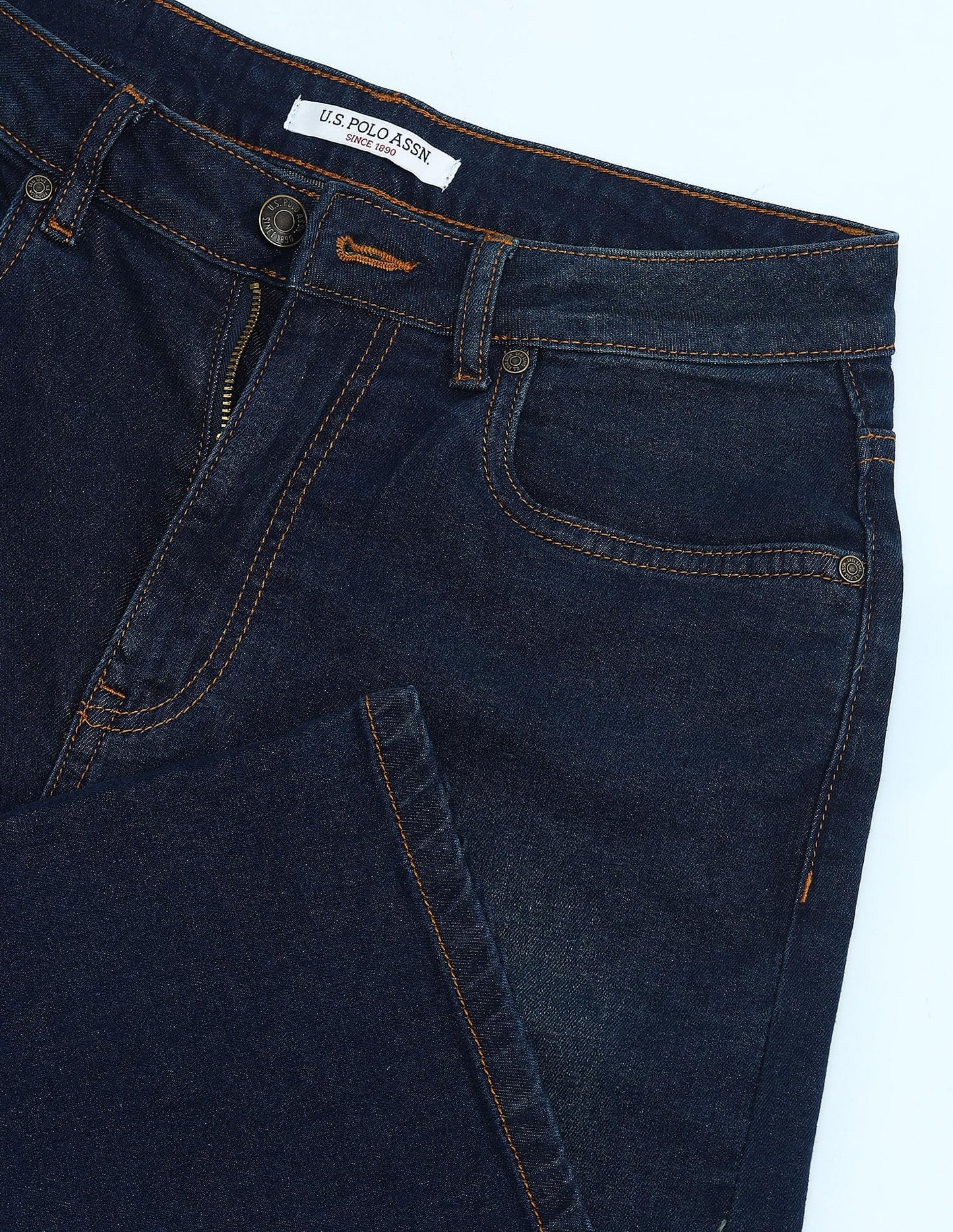 U.S. POLO ASSN. High Rise Wide Leg Jeans (UWAW24JEN266_Blue_28)