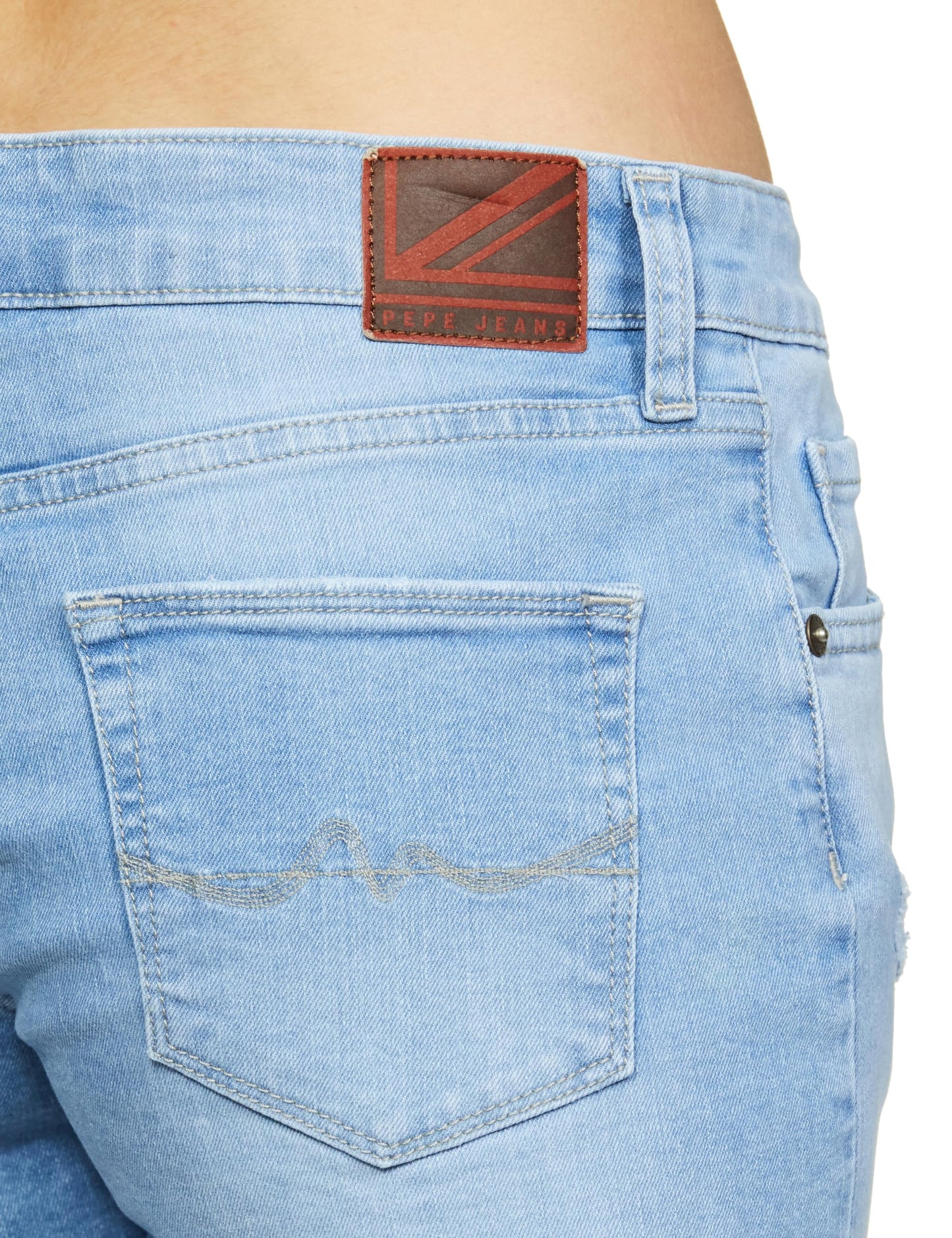 Pepe Jeans Women's Boyfriend Shorts (PL801084Q05_Light Used Indigo Blue