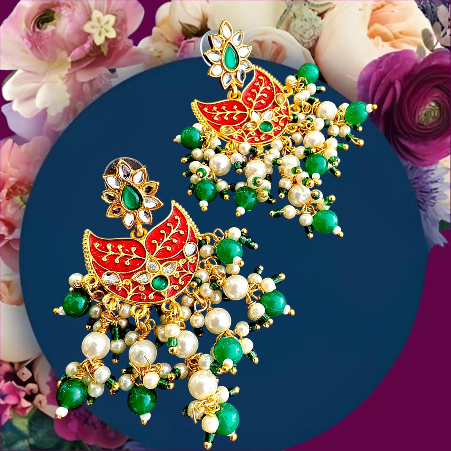 RAJASTHANI GAHANA Traditional Kundan Aad Necklace Jewellery Set with Earrings & Pearl Beads | Meenakari Bridal Choker Set for Women & Girls