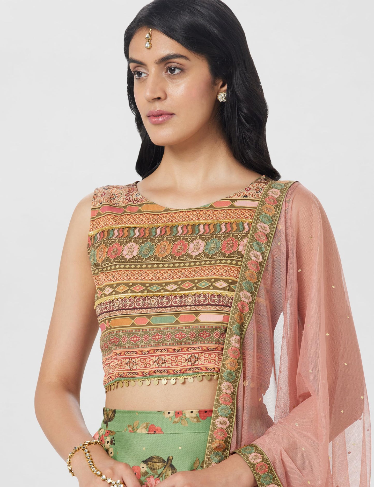 Ahalyaa Women's Polyester Readymade Lehenga Choli (AHBLSKDU-COMBO-853L)