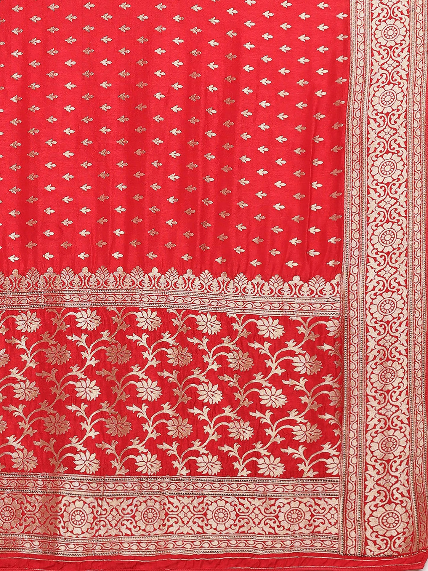 MOHEY Women's Ethnic Saree, All Over Jaal, Border with Blouse Piece Traditional Womens Saree for Festival, Wedding, Party (Red)