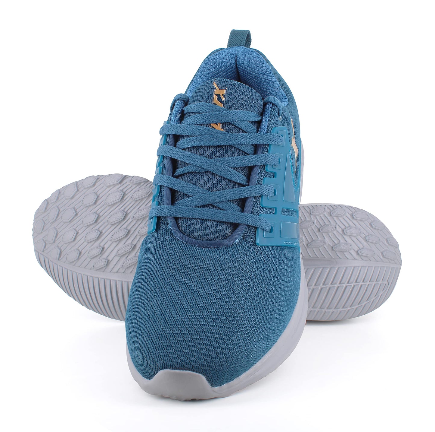 SPARX Mens SX0719G T. Blue Gold Running Shoe - 8 UK(SX0719G)