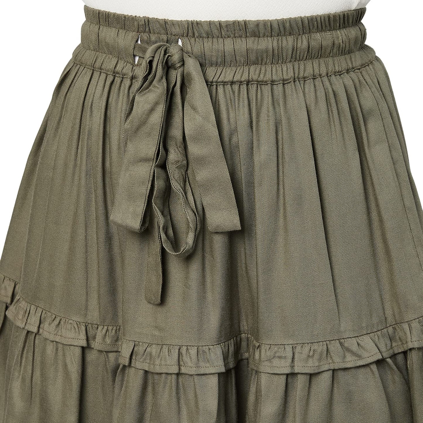 Marie Claire Rayon Western Skirt Olive Green