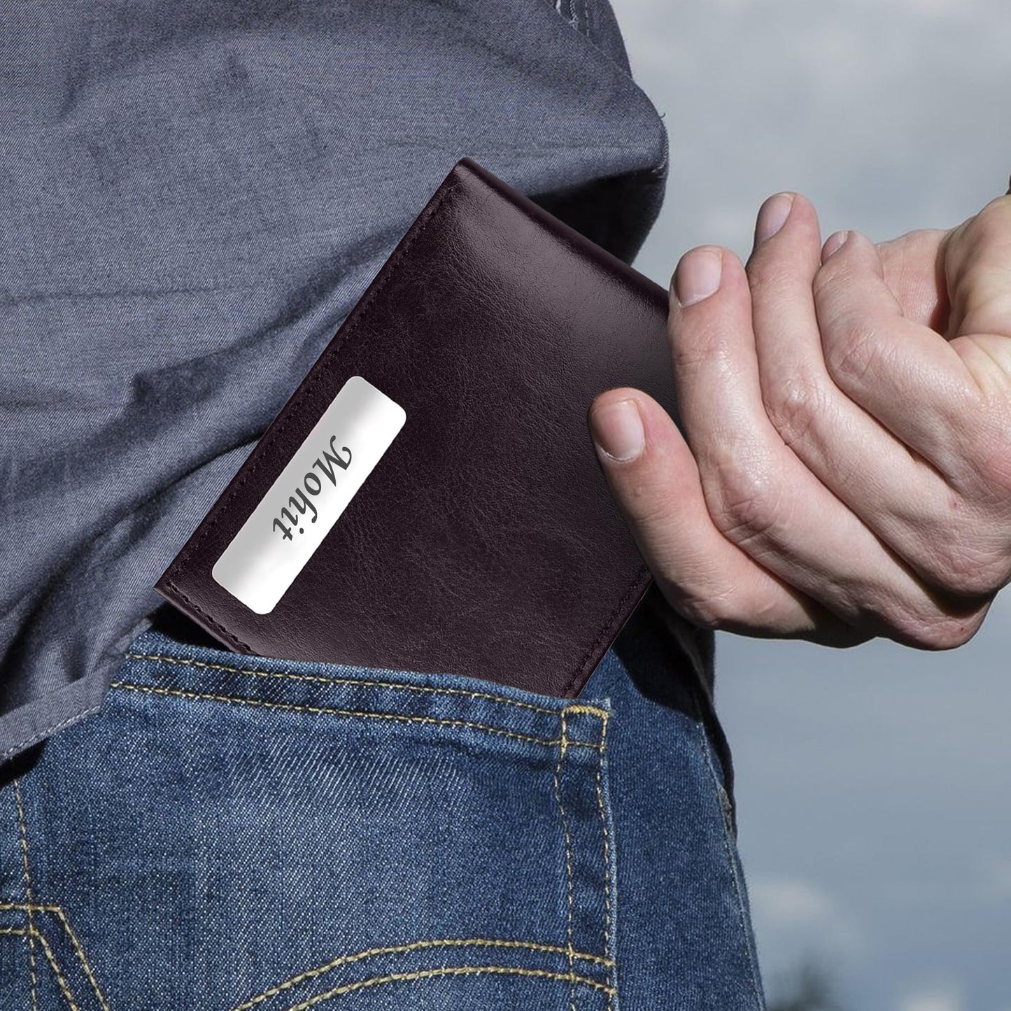 The Wallet Store Personalised Leather Gift Set for Men | Wallet, Reversible Belt, Engraved Pen & Keychain Combo with Name | Premium Gift Box for Birthday & Corporate Gifts (PN03-KC14-BT01-WL15-BRN)