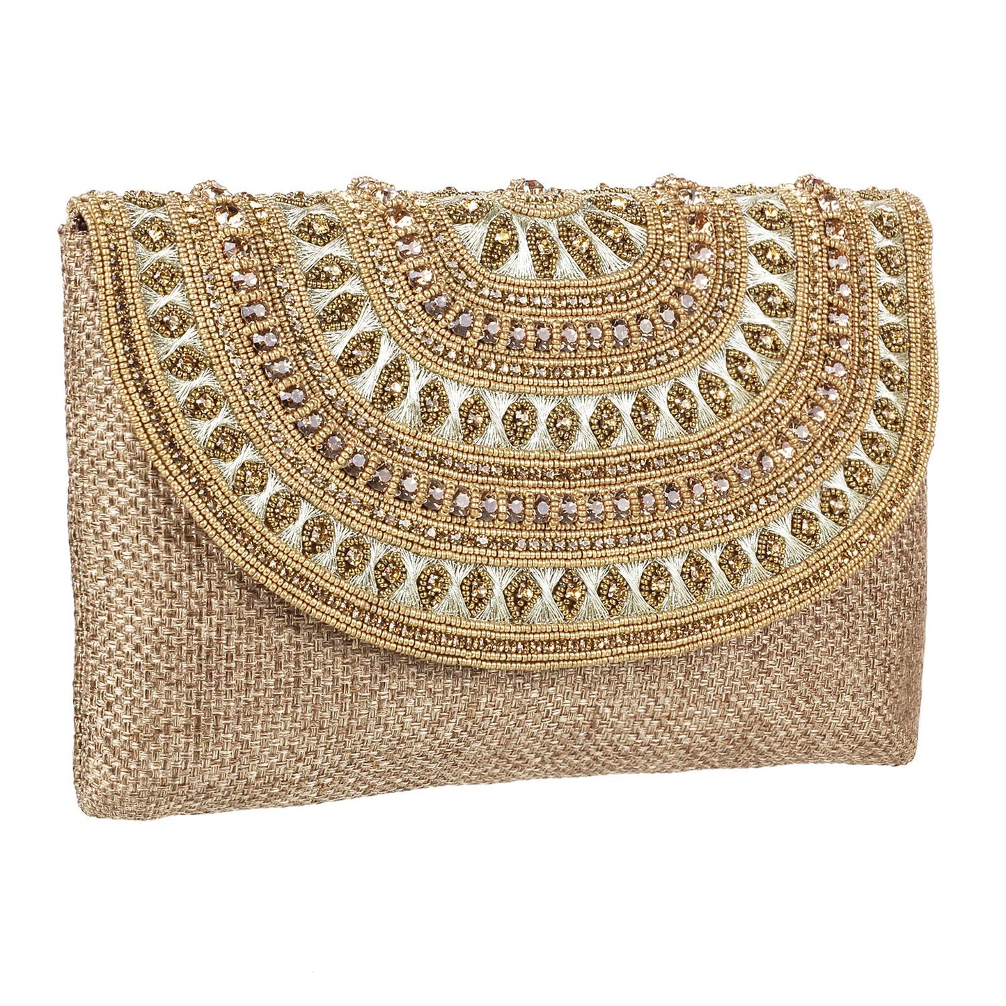 Metro Womens Synthetic Antic Gold Clutch (One Size)