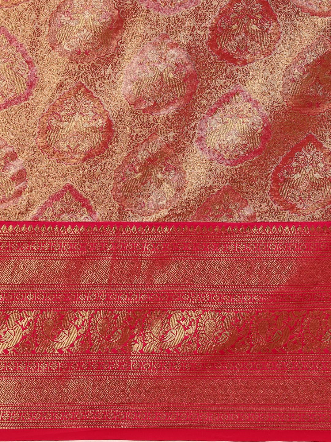 MOHEY Rani Art Silk Zari Weave Saree for Women