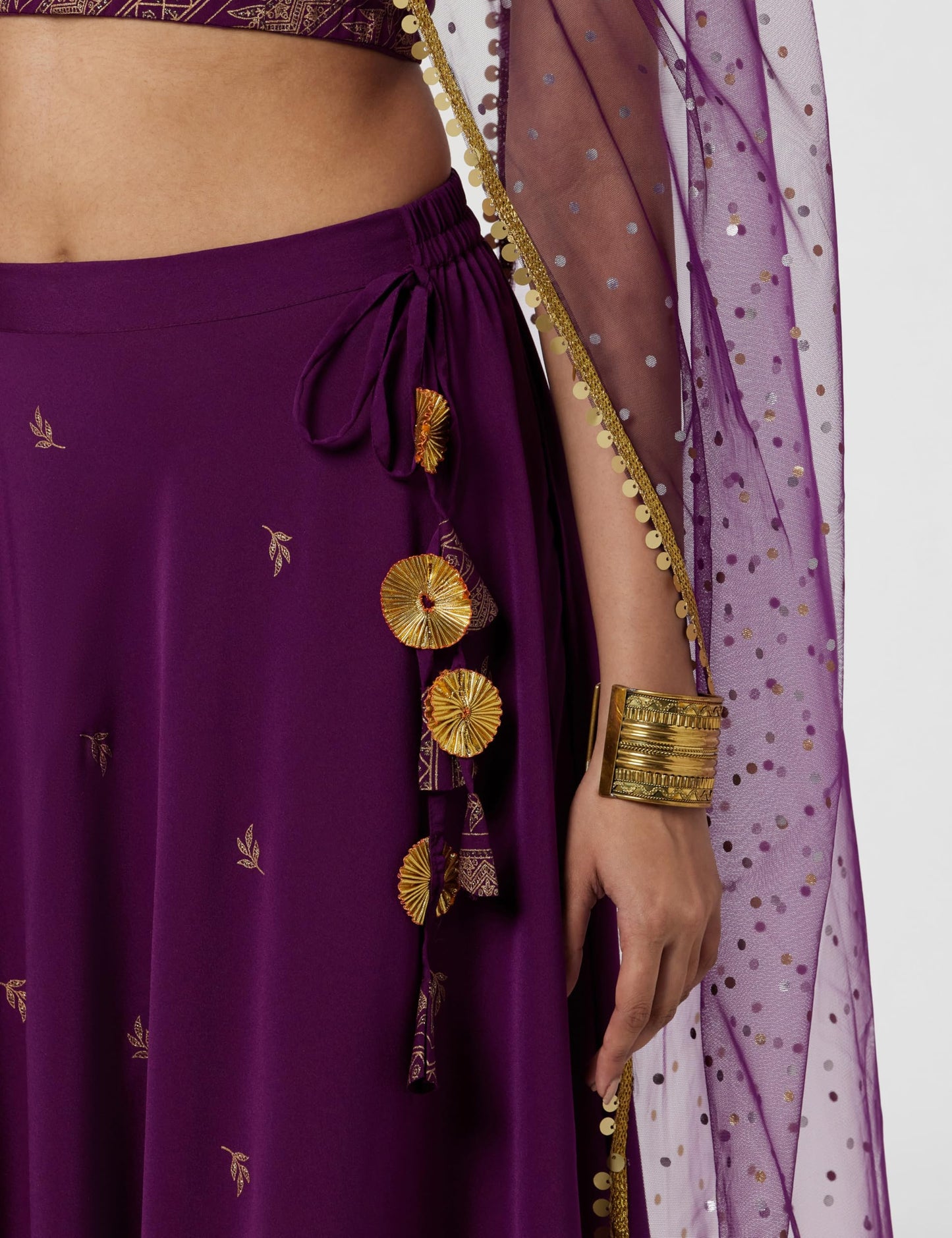 Ahalyaa Women's Polyester Readymade Lehenga Choli (AHBLDUSK-COMBO-649S)