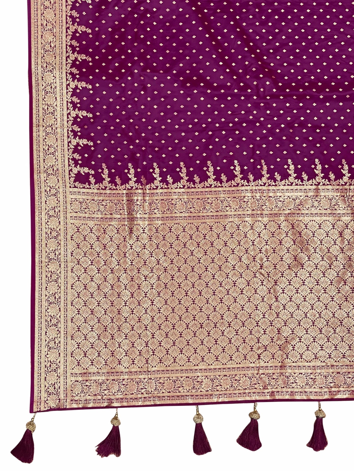 MANOHARI Women's Most Trendy Banarasi Satin Silk Woven Purple Saree With Heavy Jacquard Work Saree With Blouse Piece_MN1996