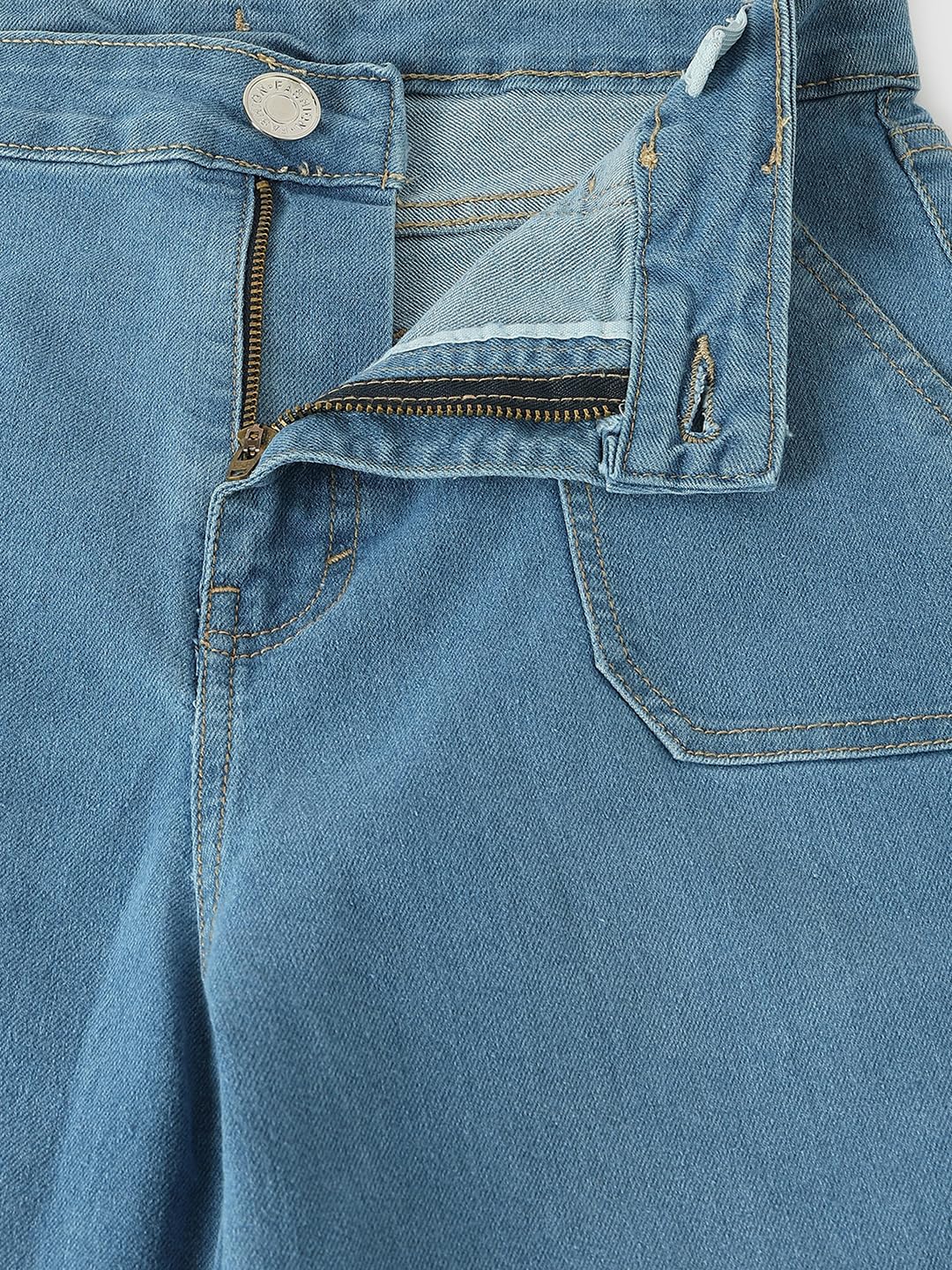 Max Girl's Regular Mid Rise Jeans (P24EFD01A_Light Blue, 14-16 Years