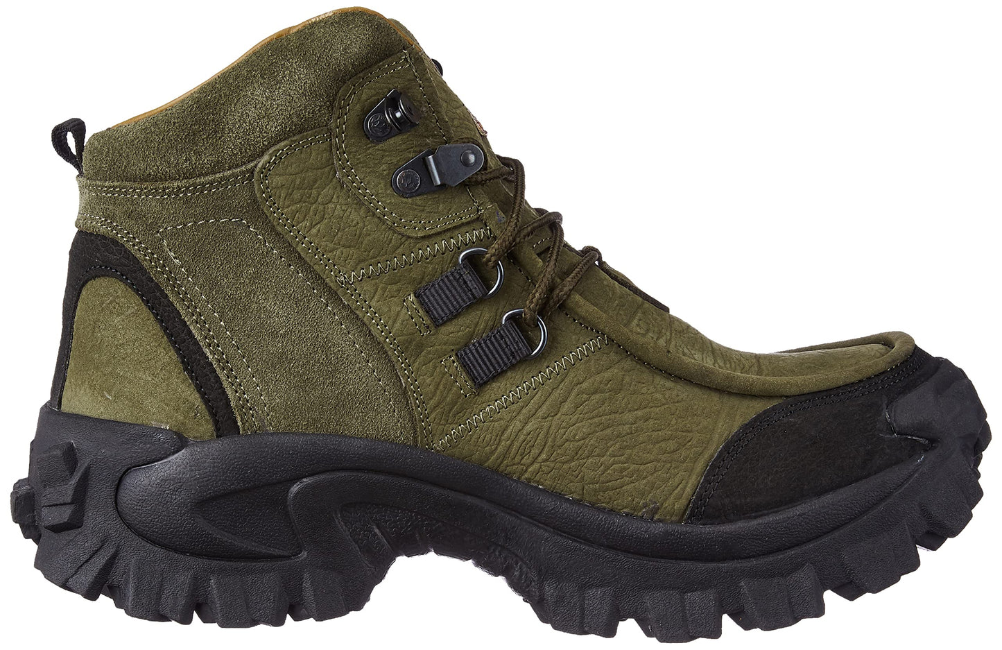 Ankle Boots Woodland Boots Olive Green Textured Ankle-Length Boots